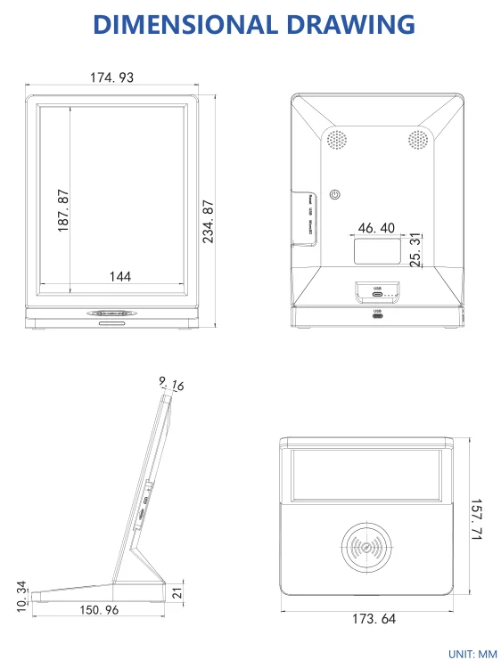 New Design 9.7 inch Desktop All in One Touch Screen Tablet Commercial Display with Battery for Bank Hotel Checking