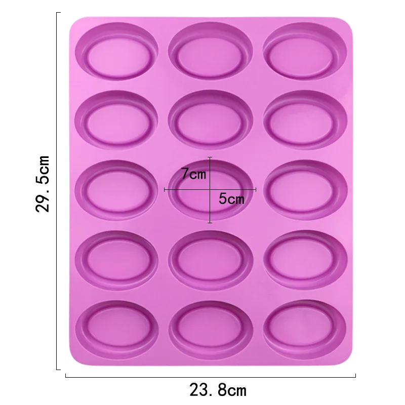 Custom Pink Food Grade 15-series oval silicone cake mold handmade silicone soap mold Reusable Silicone Chocolate Mold