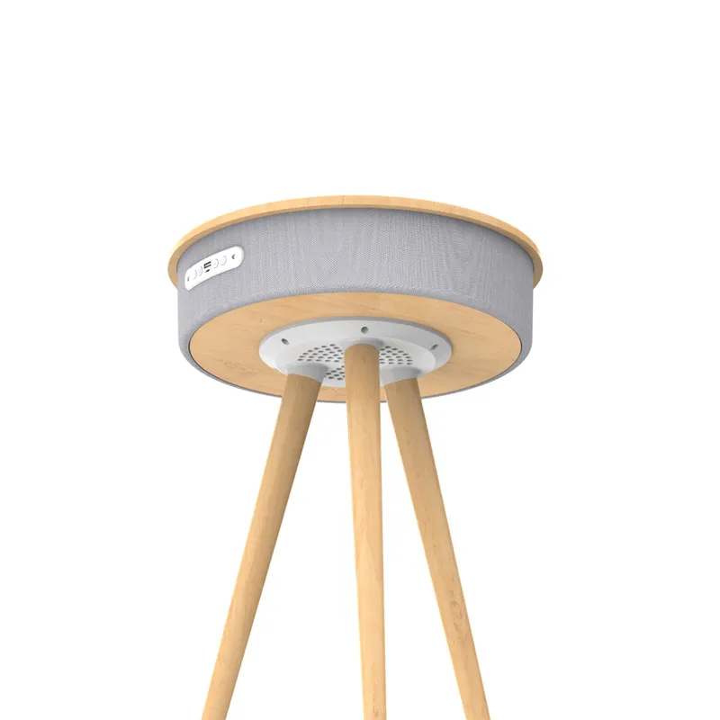 2023 wooden style design coffee table with speaker and  BT speaker table TF Card wireless charger