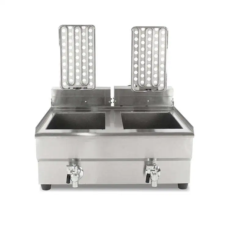 CE Certificated Stainless Steel Double 17L Tank Commercial Electric Commerical Gas Fry Tornado Potato Deep Fryer