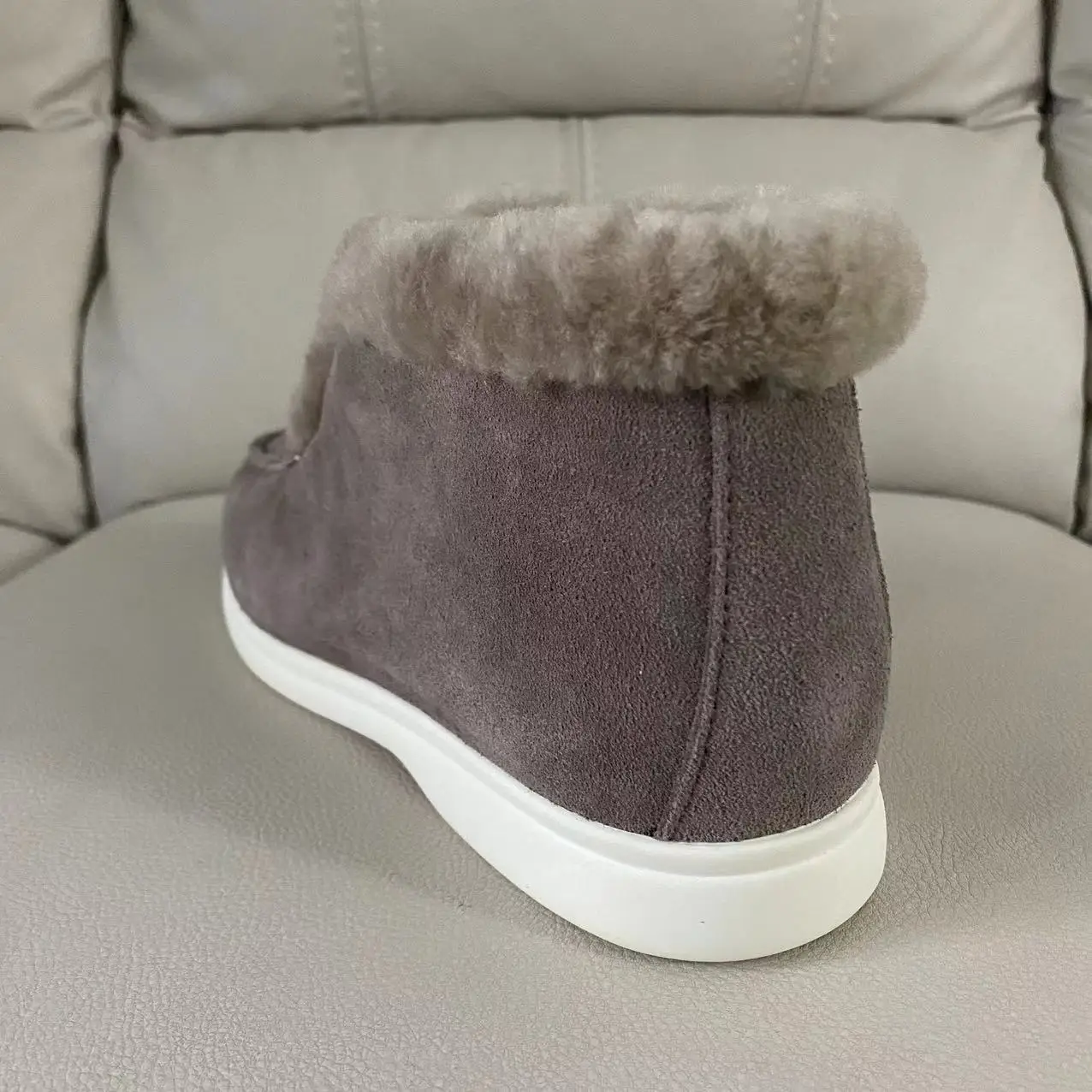 Plus size Men Women Winter loafers fur boots Shoes Cow Suede Genuine Leather unisex flat casual Chaussure Customize logo factory