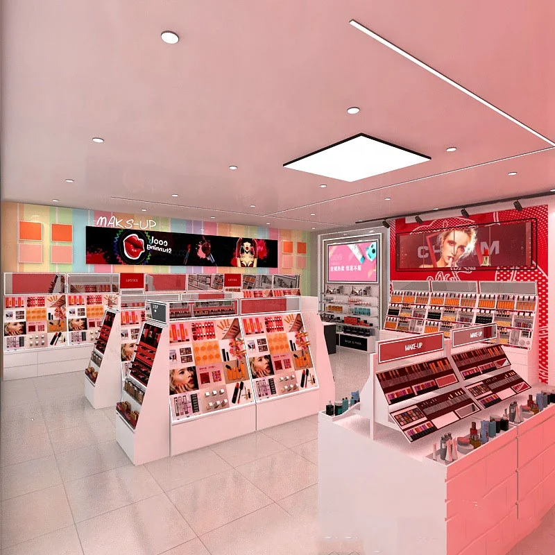 Customized Shelves Racking Storage Fixtures Exhibition Perfume Cosmetic Display Shelf Cabinet Showcase Rack