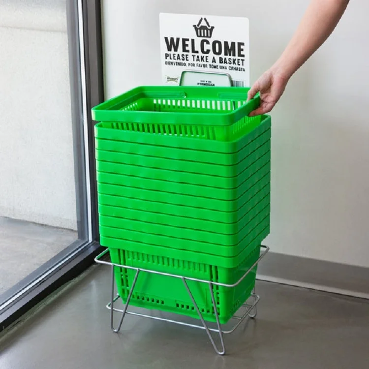 Plastic Shopping Basket Supermarket with Handle