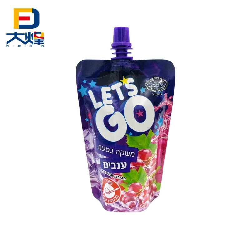 Популярный продукт пластиковый пакет для пищевых продуктов с принтом упаковка фруктового сока