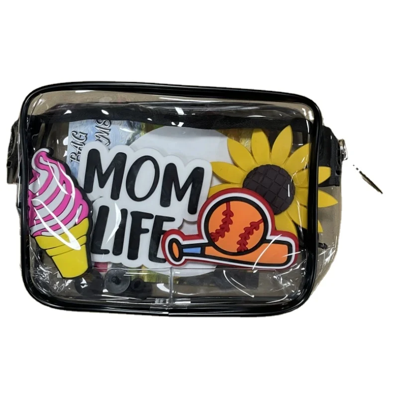 EVA Punched Beach Bag Charms Decoration Silicon Accessories Letter Flower Slipper for Summer Beach Designer  Bags