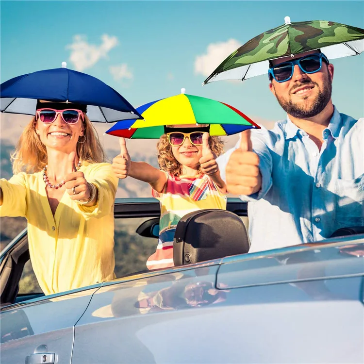 
Wholesale Cheap High Quality Camouflage Colorful Promotion Mini Umbrella Hat Head Umbrella 