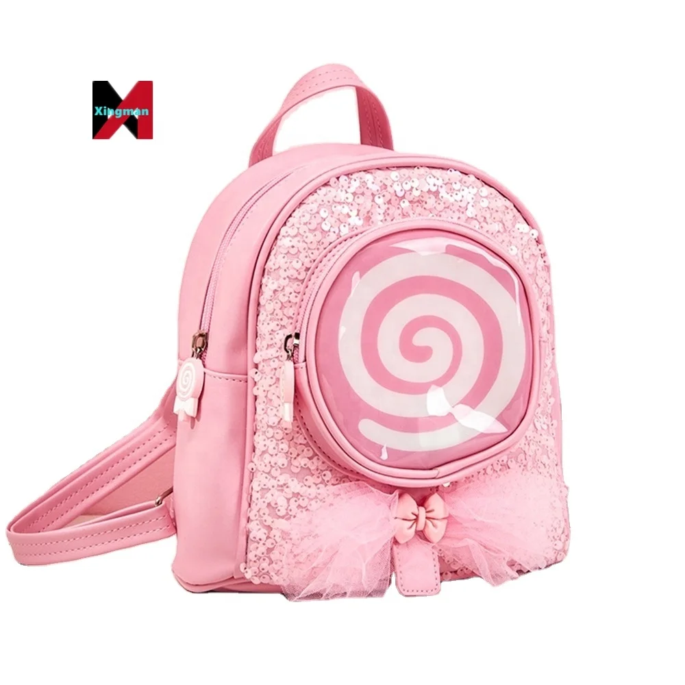 New Girls Leisure Travel Lollipop Small Schoolbag LED Light Fashion Cute Princess Children Backpack Shoulder School Bag