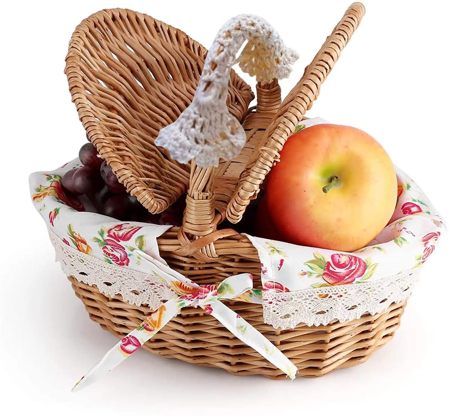 Yanyi oval Modern Picnic Hamper Organizer outdoor Storage Basket movable wooden lid with cooler bag