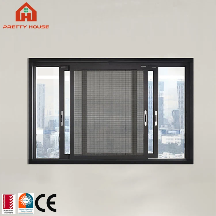 villa aluminum tempered glass window double glazing balcony sliding window