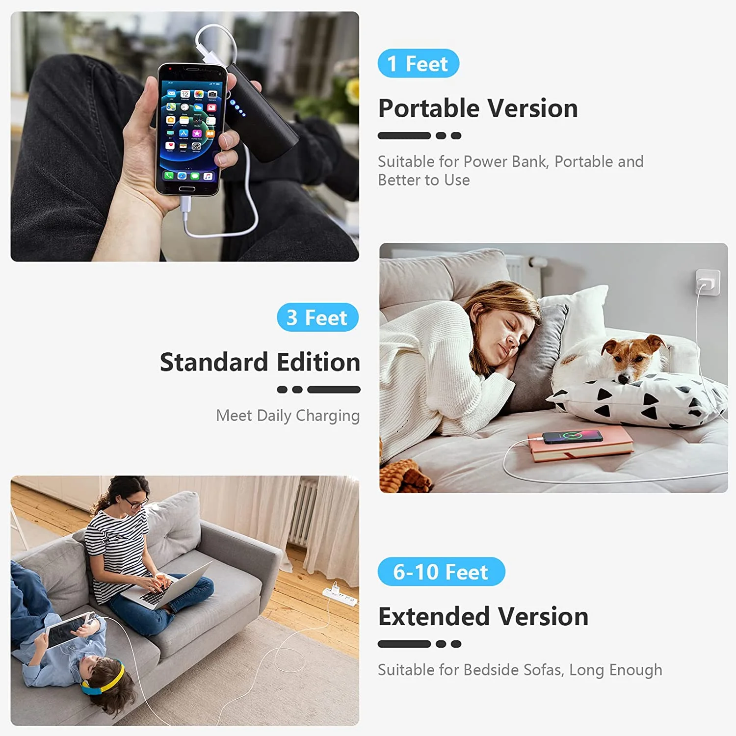 3ft 6ft PD High Quality Custom Fast Charging Mobile Phone Usb Type C Data changing cables for phones iPhone