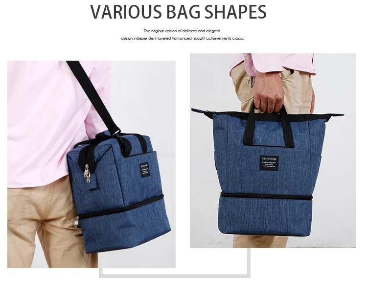 Термос, сумка-холодильник 600D из мягкой ткани Оксфорд, водонепроницаемая изолированная сумка для пикника на открытом воздухе, модная двойная изоляционная автомобильная сумка для ланча