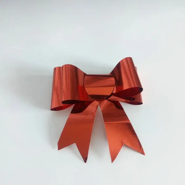 Mini Small Pre Made  Foil Plastic Ribbon  Christmas Gift Box Wrapping Decorations  Self Adhesive Stick  Bow