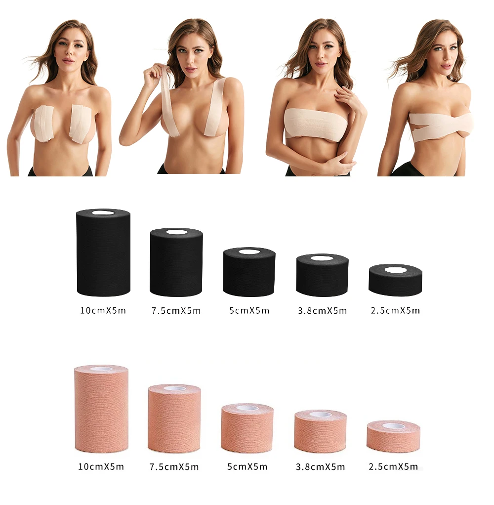 Boob Tape 2.5CM-10CM Adhesive Invisible Push Up Stick Breathable Body Tape For Breast Lifting
