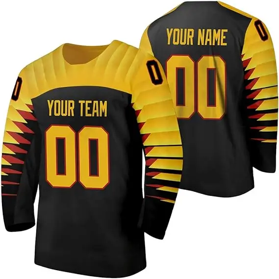 Custom Polyester Mesh Embroidered Jersey Hockey Ice Hockey Uniform , Custom Sublimation Ice Hockey Jersey