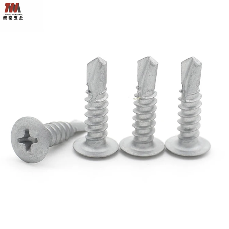 cross Round Head Drilling Screws Cut Off Slotted Self Tapping Drill Tail Screws Flat head screw