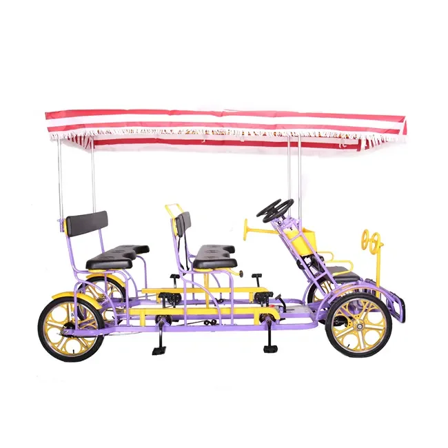 2023 New style leisure four people bicycle tandem bike 26 inch tandem bike side by side tandem bike for sale