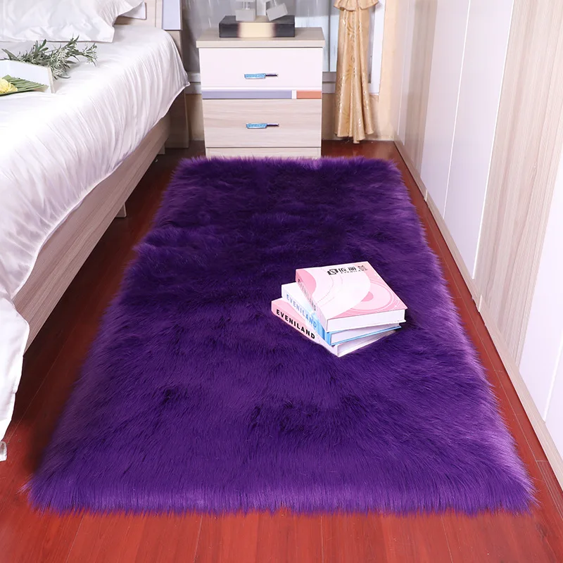 Custom Sheepskin Fur Carpet High Pile Floor Mat Sofa Bed Beside Fur Rugs Carpets Living Room Door Mat Fur Carpet