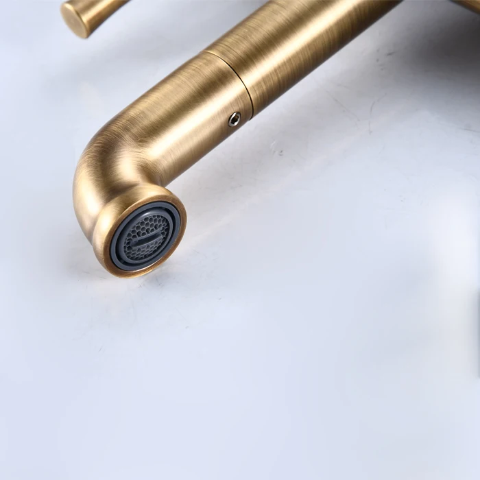 Настольный латунный смеситель с одной ручкой, выдвижной смеситель для раковины