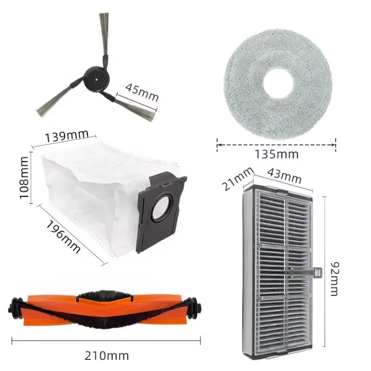 Main Side Brush Mop Cloth Hepa Filter Dust Bag Kit Robot Vacuum Cleaner Parts Accessories for Dreame X40 Ultra S30 Pro