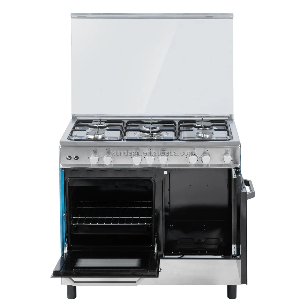 Xunda Popular Commercial Kitchen Appliance 48 Inch 5 Burner Gas Range Cooker With Double Oven