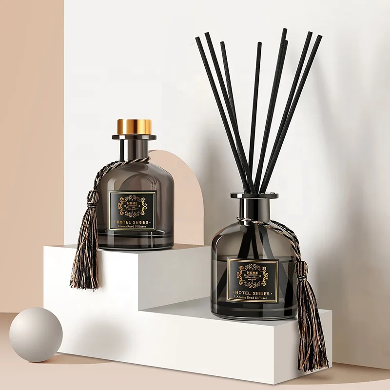 Лидер продаж, ароматизатор лаванды для приемника отеля, тростниковый диффузор с золотой крышкой