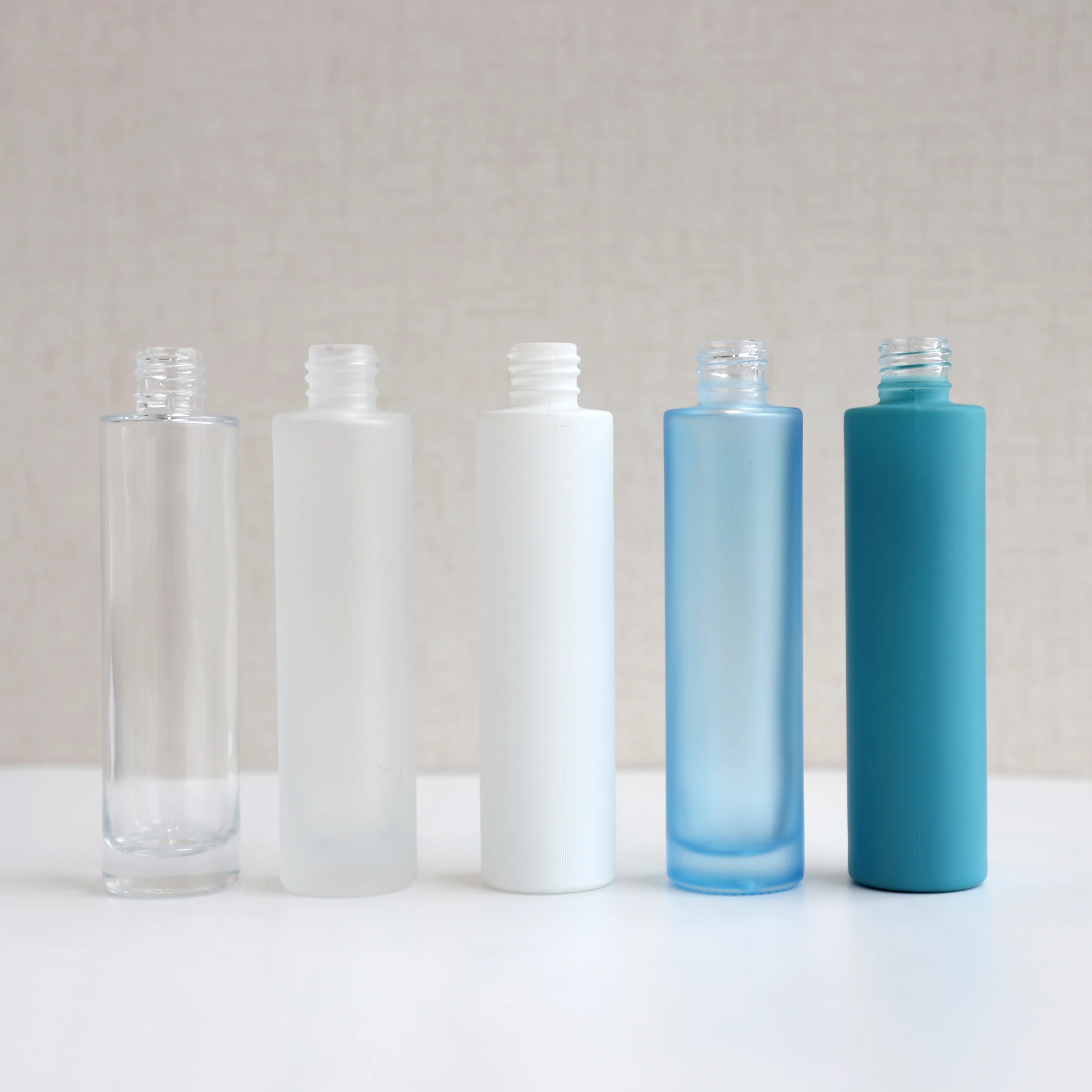 Custom Empty Thin Tall Style Glass Bottle for Cosmetics Skincare Packing