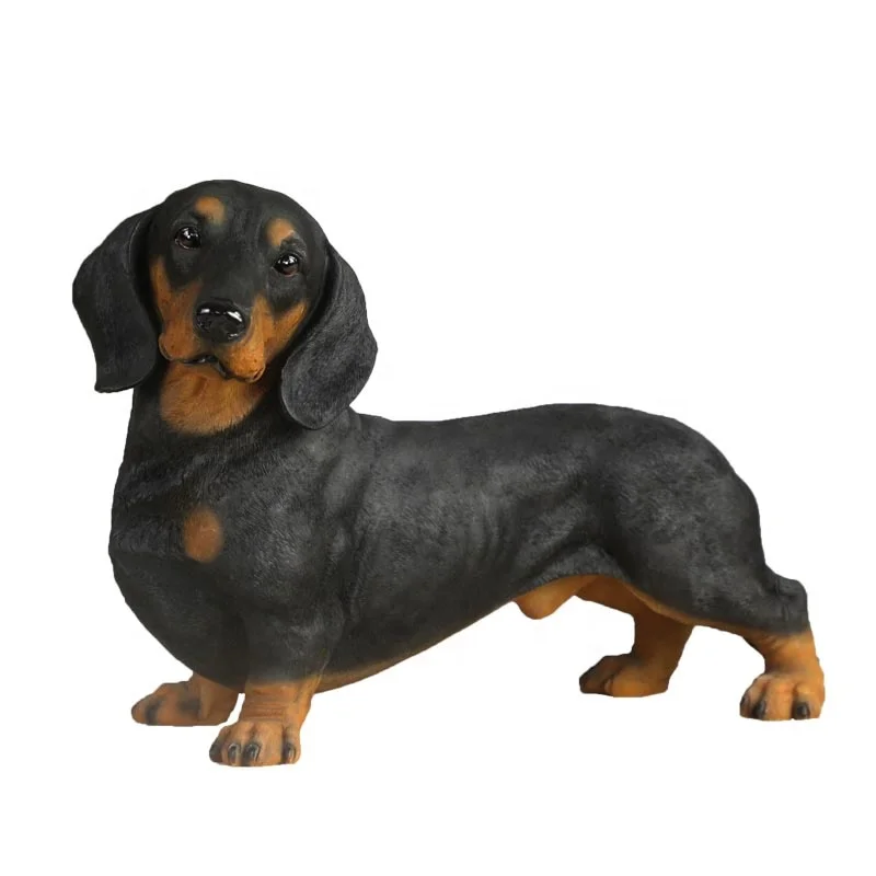 Resin Creative decorative House Statue Standing Up Dachshund Dog Figure GIFT For Living Room Garden Polyresin animal