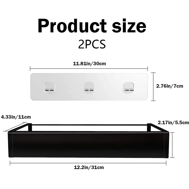 Wall Mounted Stainless Steel Shower Caddy Basket Shelf for Shampoo Adhesive Shower Shelf Storage Organizer