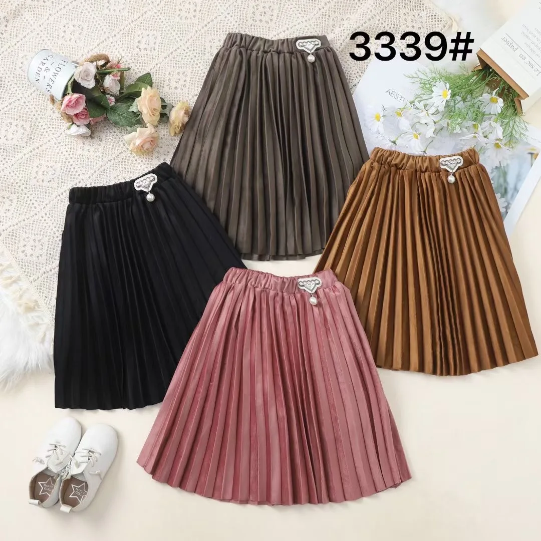 Wholesale price girl clothes short skirt botton fly 110-150cm size 100%cotton cute design for children girl dress