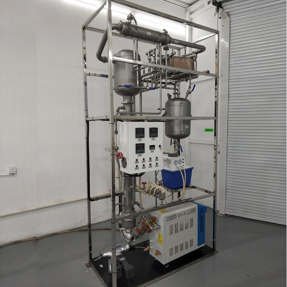 Lab scale single effect falling film evaporator with stainless steel frame
