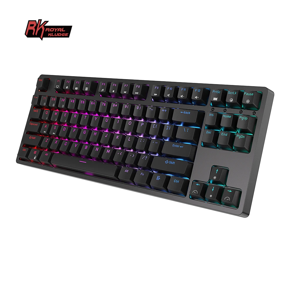 Overseas warehouse Royal Kludge RK87 kabellose tastatur gaming keyboard 75% pbt keycaps usb tkl rgb mechanical keyboard wireless
