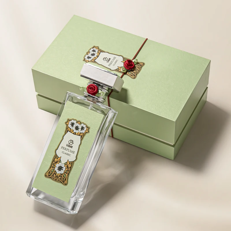 Custom Luxury Elegant 100ml Empty Spray Glass Perfume Bottle Packaging with Box