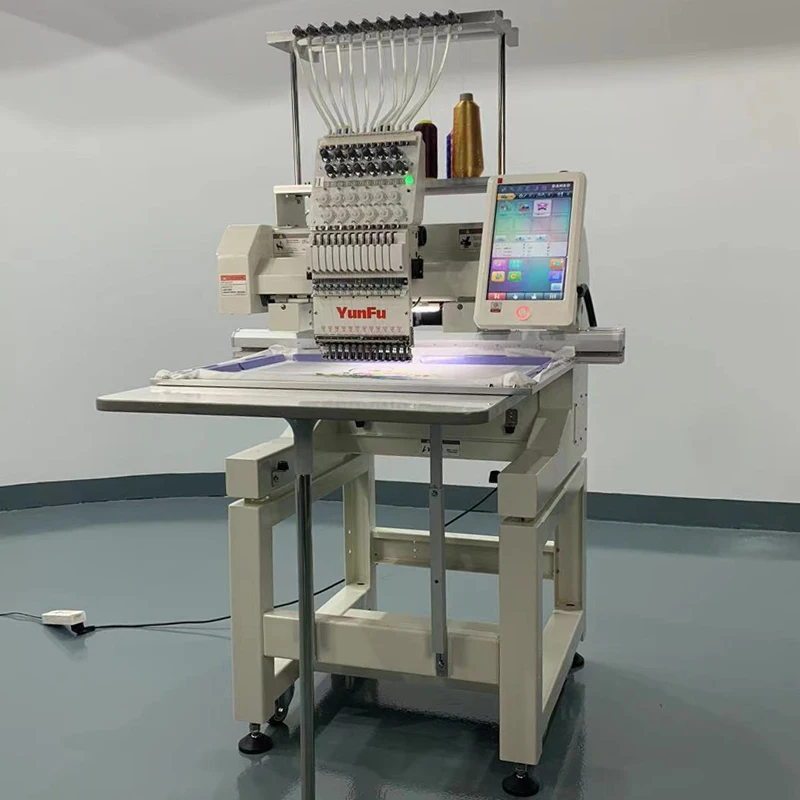 High speed sewing machine 1200 rpm 12 15 needles apparel computerized single head commercial embroidery machinery