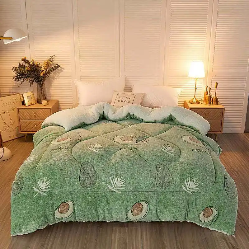 Hot sale thick velvet comforter fleece comforter soft comfortable heavy quilt warm edredones