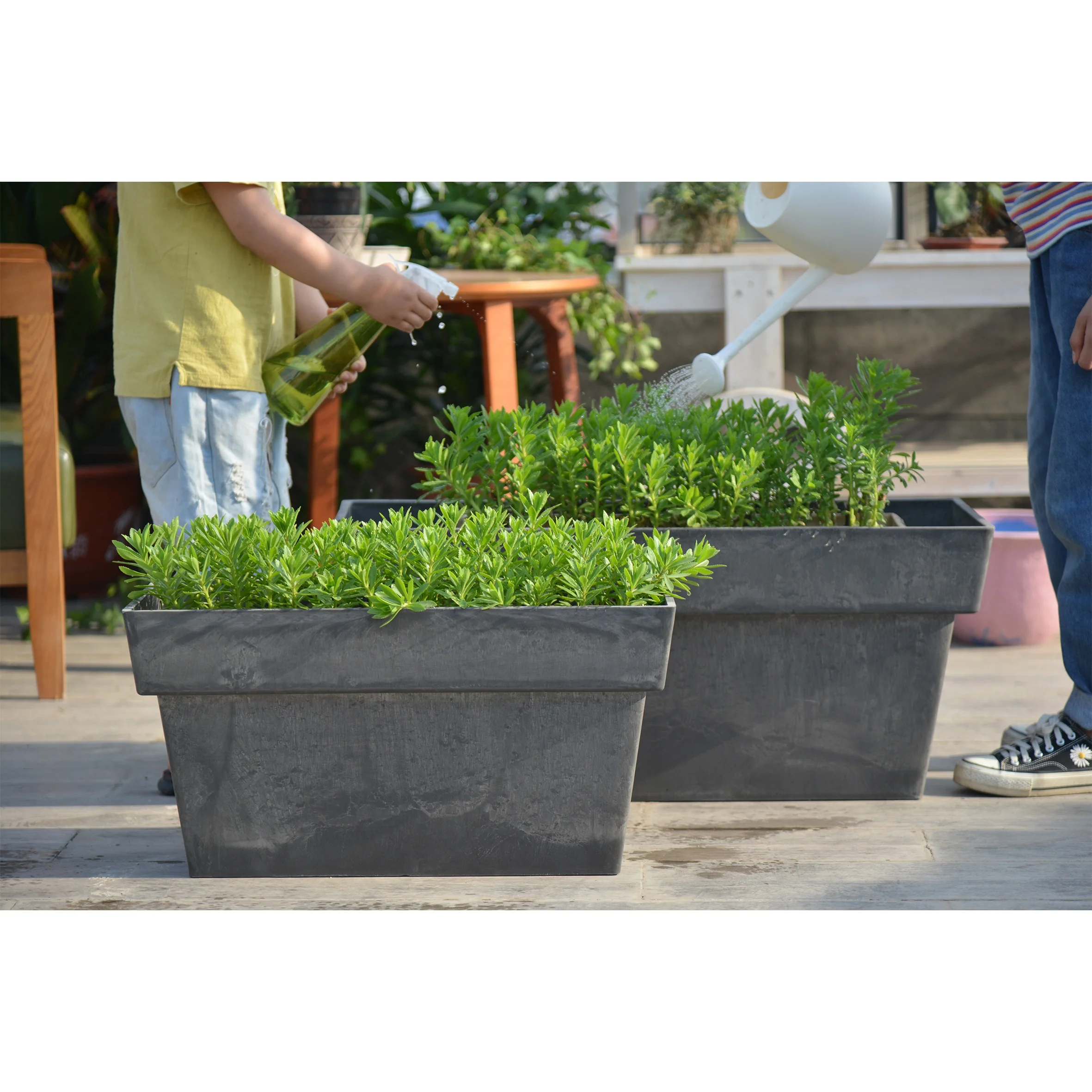 Decorative clay and plastic flower pots for balcony Patio garden from Greenship manufacturer/F