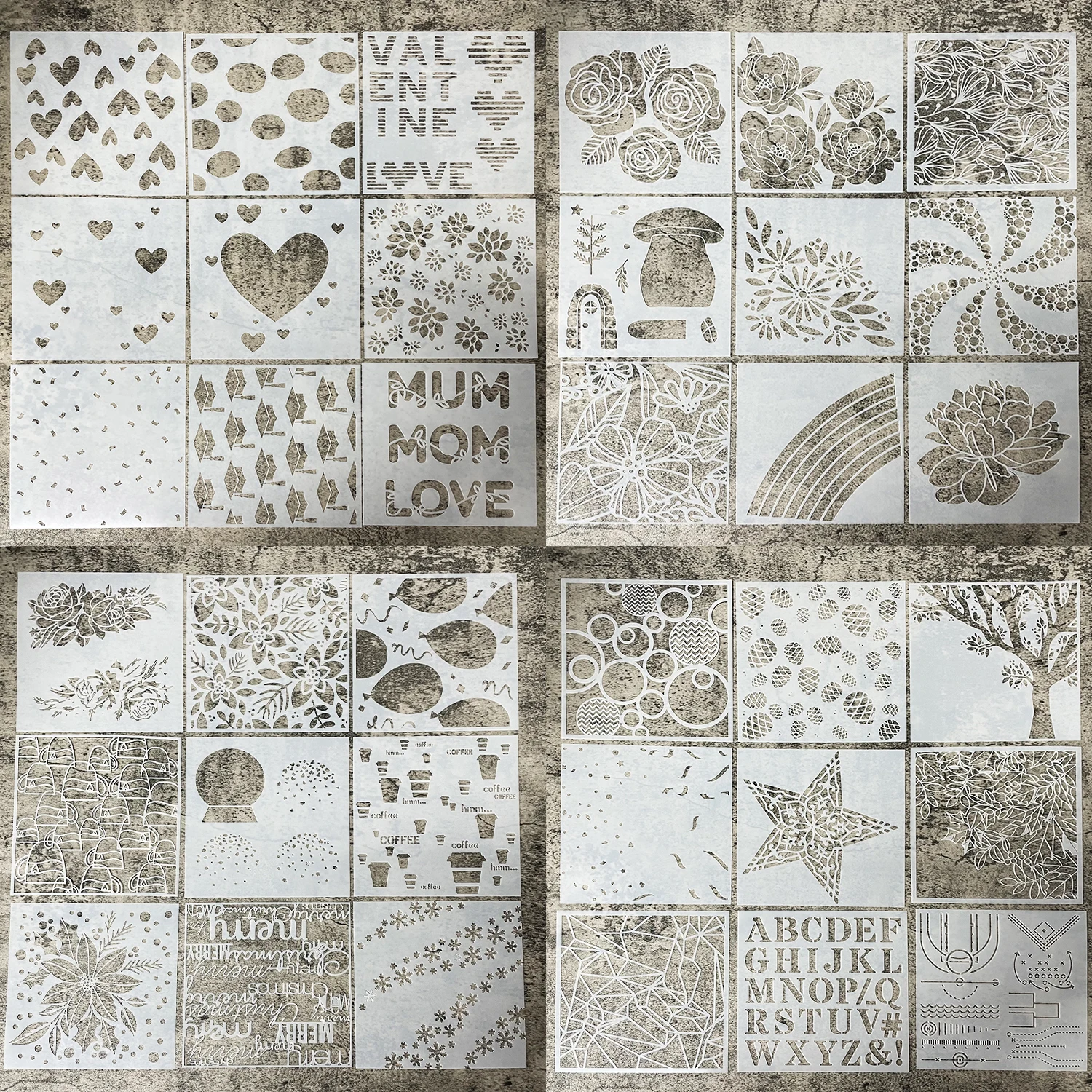 Оптовая продажа, Высококачественный Экологически чистый пластиковый трафарет для живописи, набор трафаретов для рисования