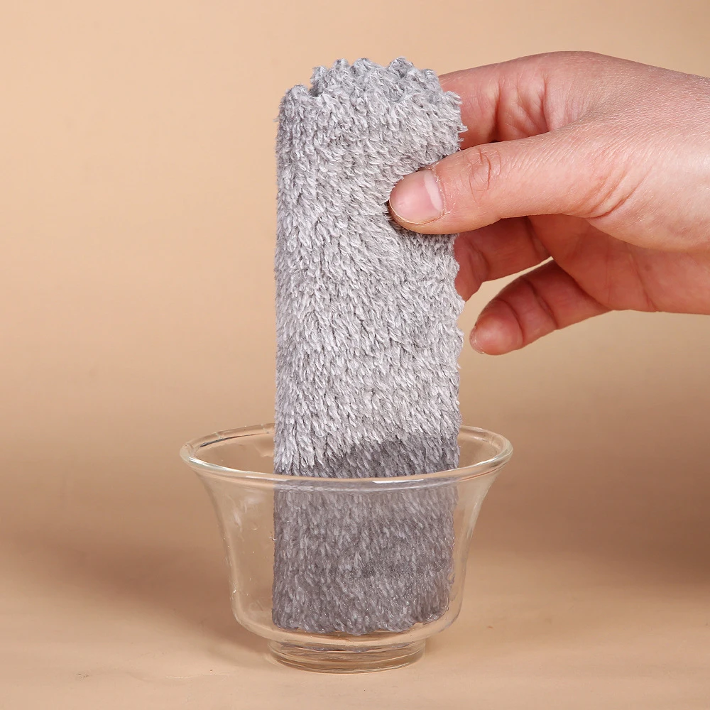 Kitchen Towel Washing Dish Car Cleaning Towel Rags Bamboo Fiber Cloths Dishcloth Wipe Gray Bamboo Cleaning Cloth