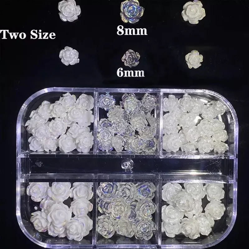 Украшение для ногтей с 3D изображением белых аурорас камелии ювелирные изделия стразы акриловый дизайн Свадебный маникюр цветы подвески из смолы