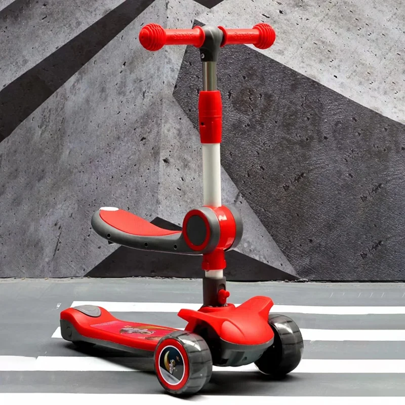 ride on toy seat baby toy 3 wheel flashing green pink safety child kids foldable scooter for 6 9 yr olds girls swing