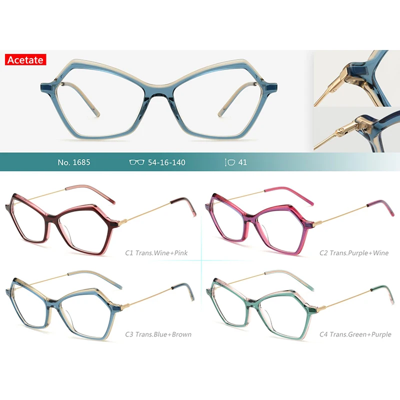 New Style Wholesale Glasses Frames Acetate Optical Glasses OEM Custom Glasses