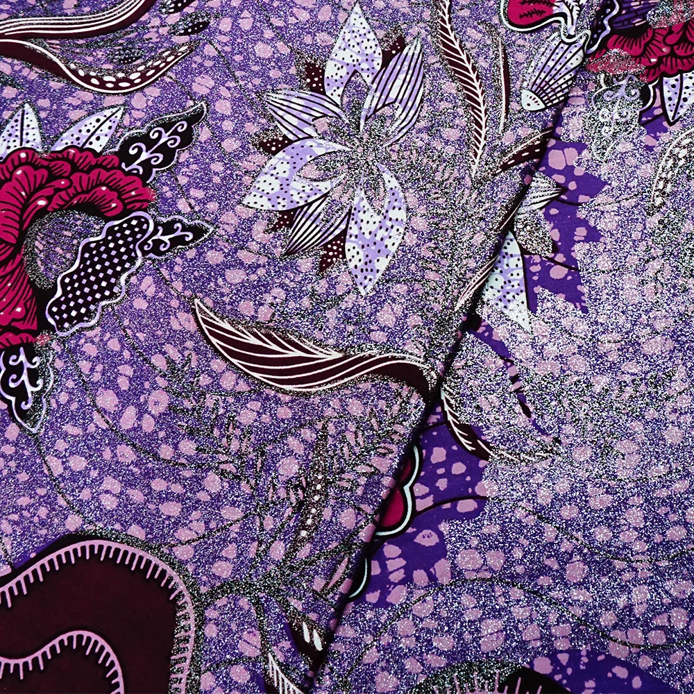 New African Grand Wax Fabric Ankara Best Golden Batik Pagne Loincloth Stuff Blue Cotton Sew Wedding Evening Dress