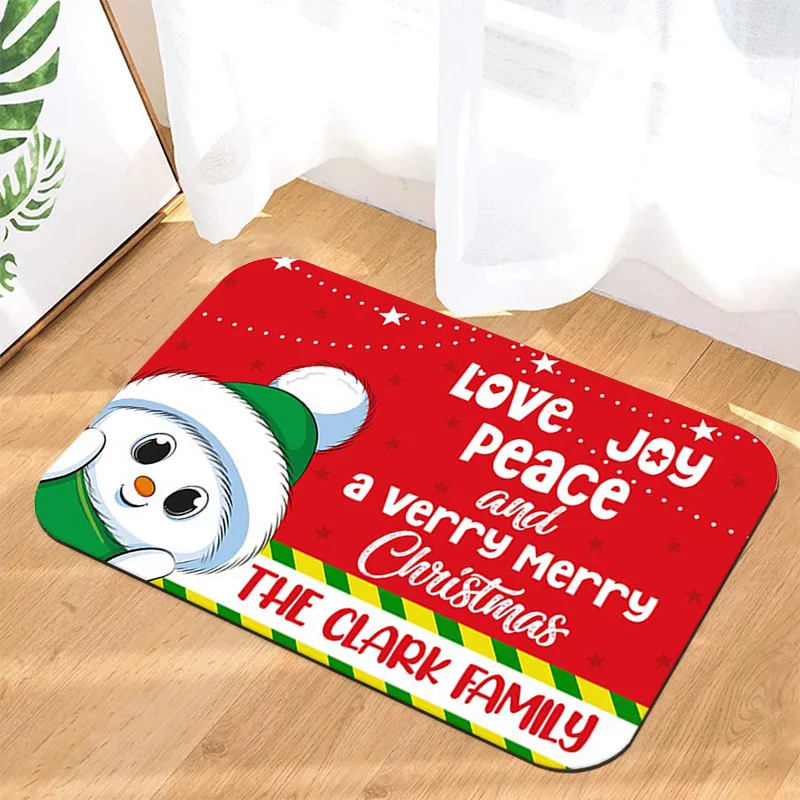 Harmony Christmas Cartoon Floor Mat Household Non Slip Door Mat Santa Claus Holiday Carpet