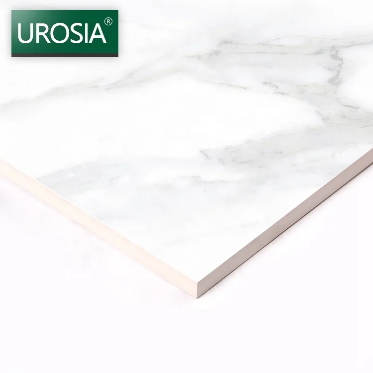 Hotel Indoor Lobby White Marble Tile 80x80 Marble Look White Carrara Glazed Floor Tile