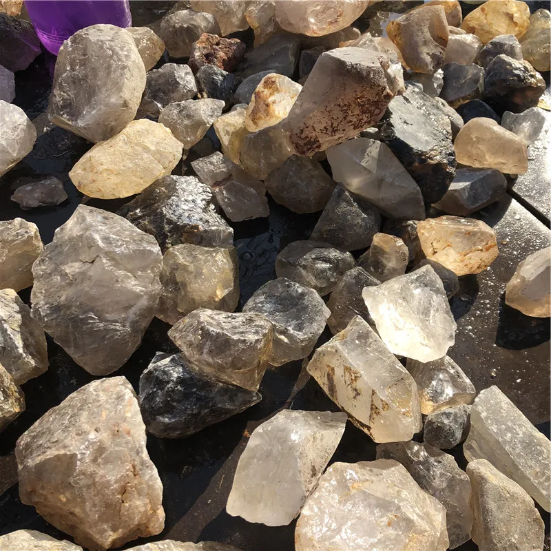 Natural rock smoky crystal quartz rough stone pieces raw crystal quartz