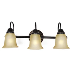 Retro Oil Rub Bronze Finish Wall Sconce 3 Lights Bathroom Vanity Fixture Waterproof Wall Lamp
