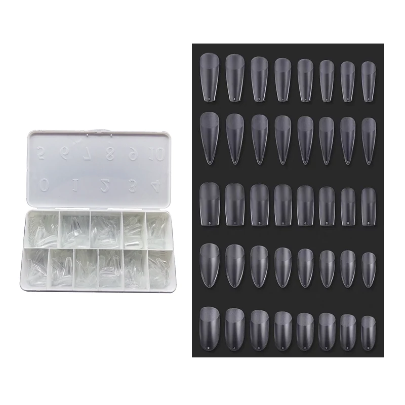 Wholesale Gel x Nail Tip Box 500pcs Long Ballerina Full Cover Coffin White False Nail Artificial Fingernails Full Gel Nail Tip