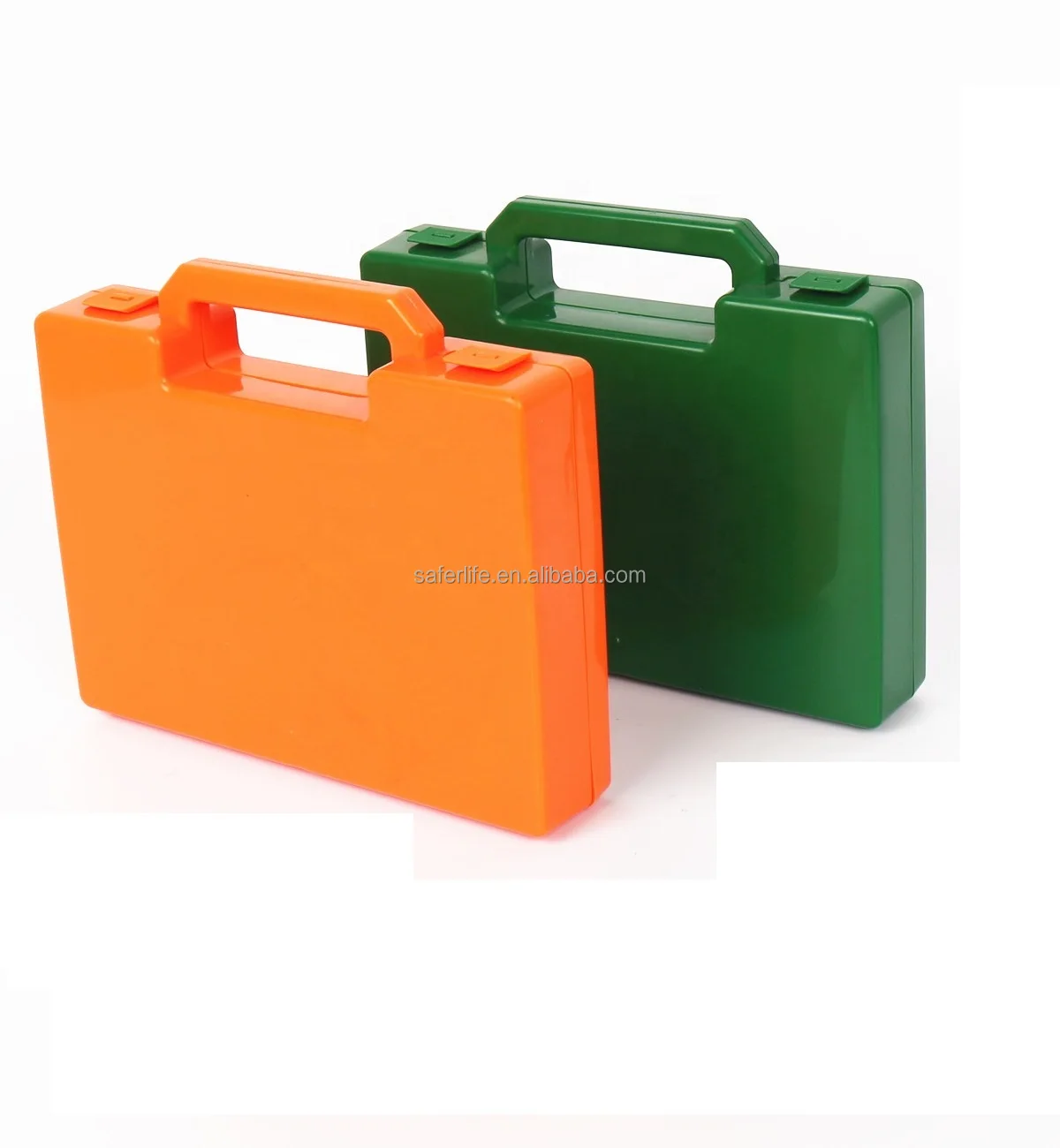Min PP box first aid kit box case  portable tool box  empty container tools storage with handle orange green