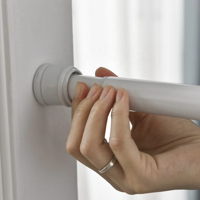 2021 Fashion Aluminium Adjustable Tension Shower Curtain Rod Bathroom