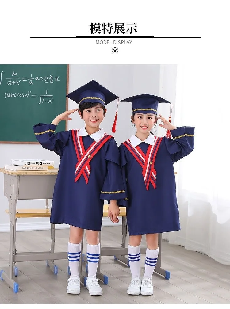New kindergarten bachelor dress children doctor dress cap graduation photo clothing primary school children graduation dress