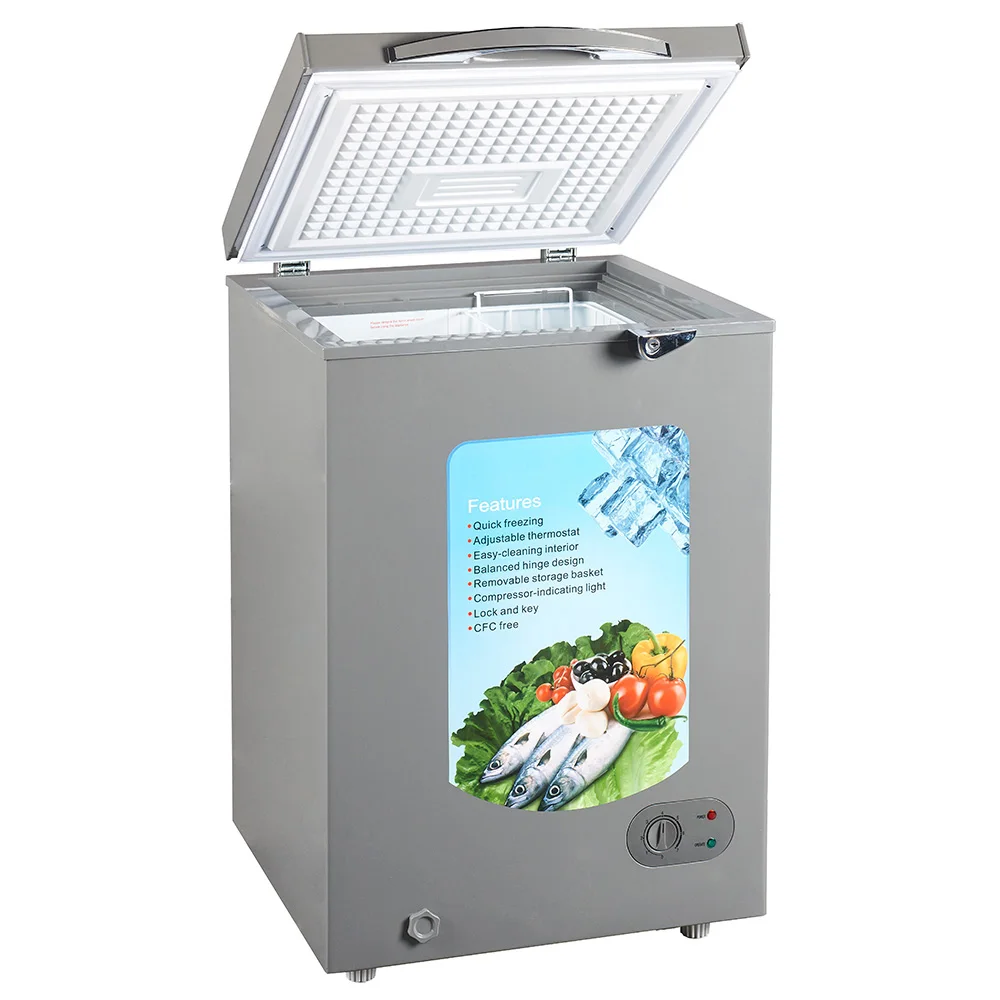 150L Home and Commercial Inside or Outside Condenser Mini Chest Fridge Single Door Small Freezer With Lock and Key